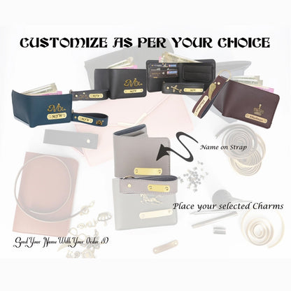 Men’s Wallet & Keyring 2-in-1 Gift Set – Personalized with Name & Charm