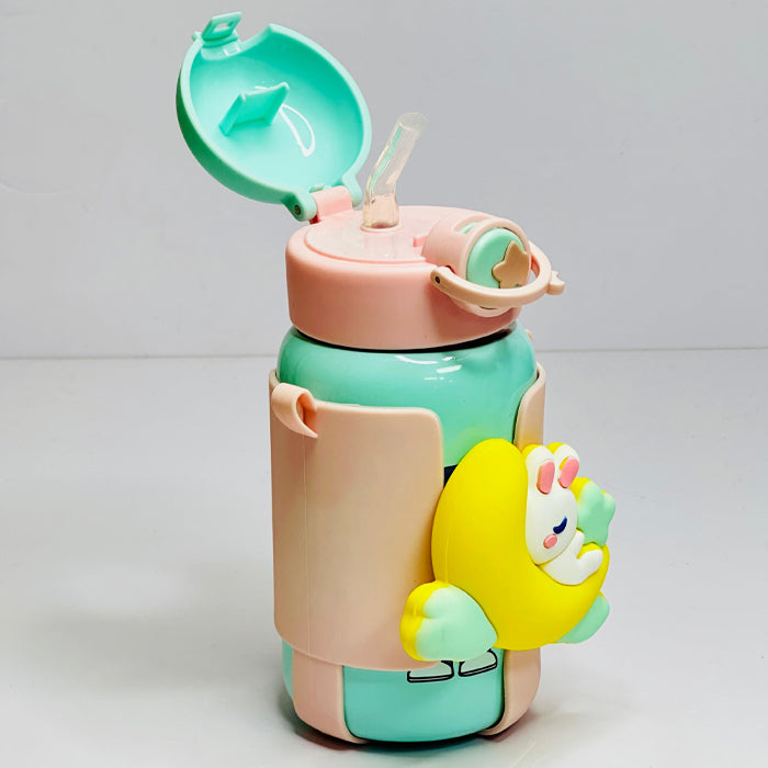 Personalized 500ml Moon Design Insulated Stainless Steel Water Bottle with Strap – Double Wall, School & Travel - (LK22202)