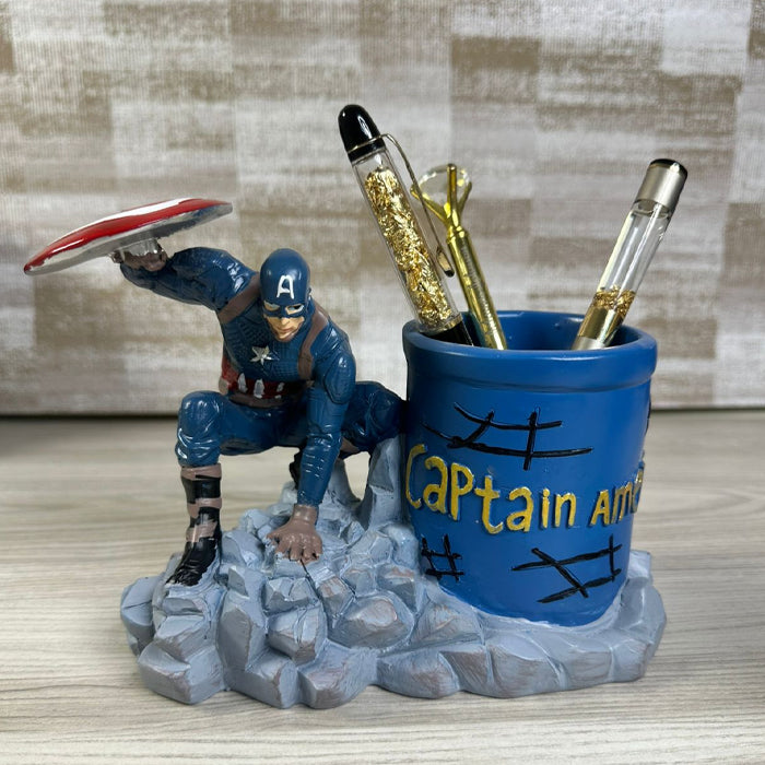 Captain America Pen Holder – Avengers Desk Decor for Superhero Fans