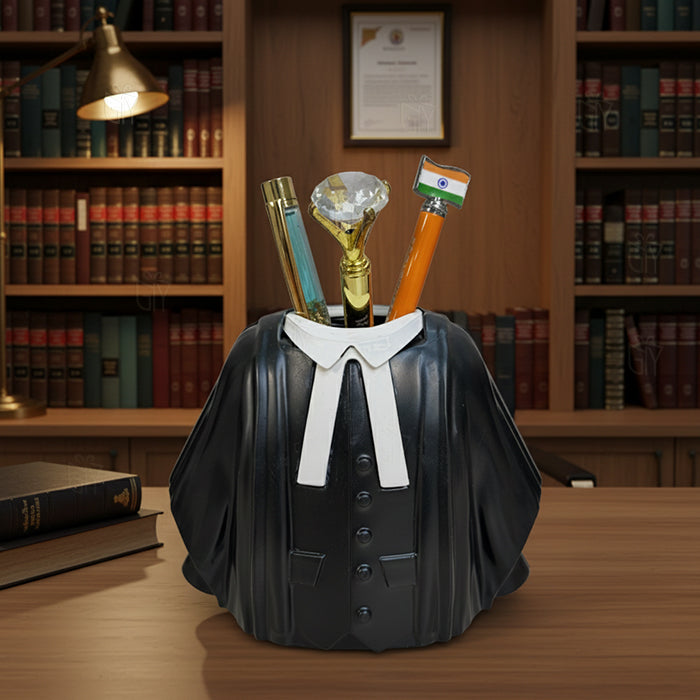 Personalized Advocate Coat Pen Stand with Custom Name Engraving – Perfect Gift for Lawyers, Advocates, Vakils & Judges — view 1