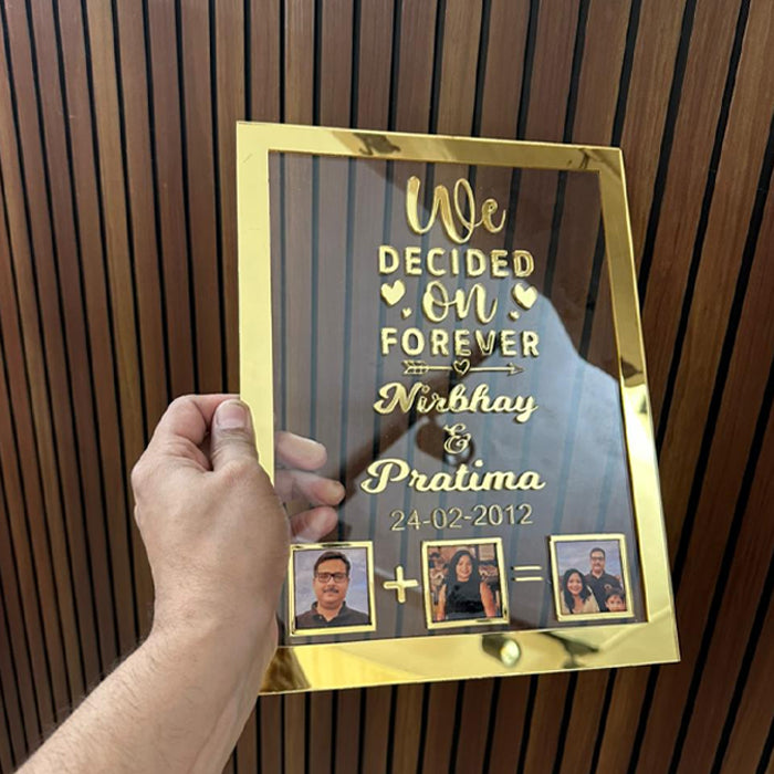 Customized Acrylic Fingerprint Couple Frame – Unique Wedding & Anniversary Gift (21 cm X 29.7 cm, Transparent)