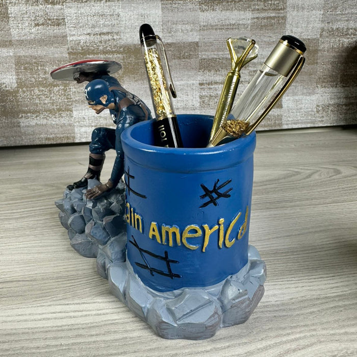 Captain America Pen Holder – Avengers Desk Decor for Superhero Fans