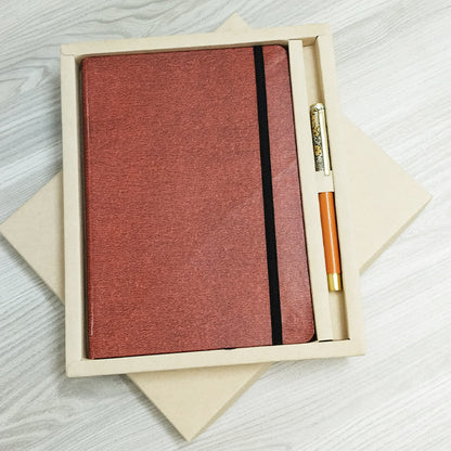 Personalized Name Hardboard Brown A5 Diary And Pen 2in1 Set