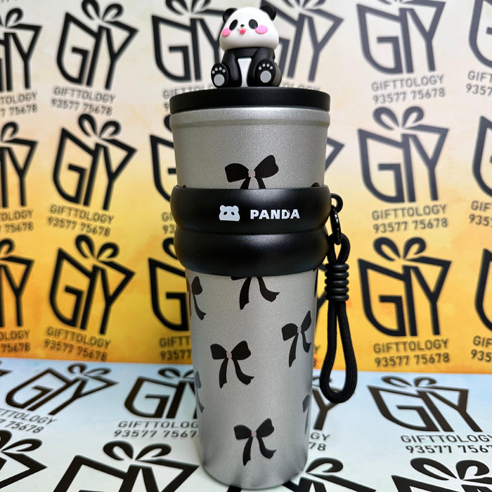Personalized Panda Stainless Steel Water Bottle – 700ml Leak-Proof Insulated Tumbler with Straw for Travel, Gym & Office