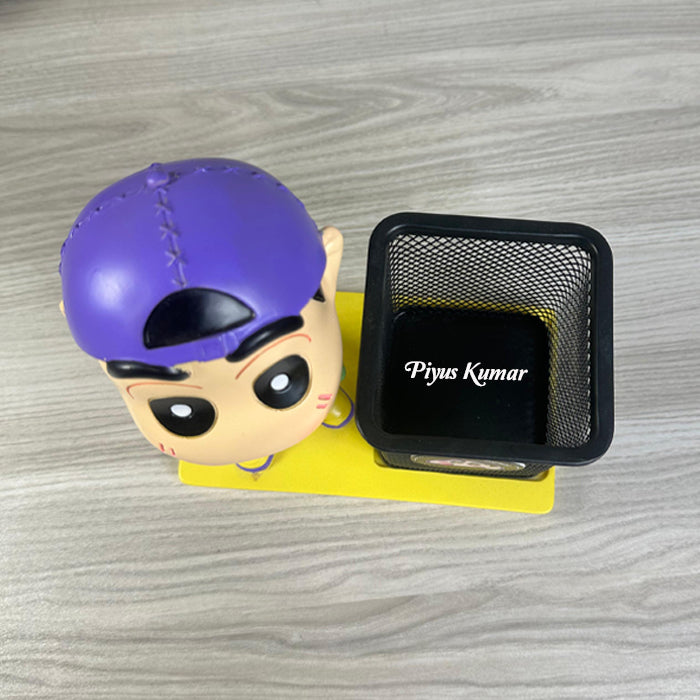 Shinchan Style Metal Pen Holder – Engraved with Your Name