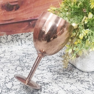 Customizable Rose Gold Metal Wine Glass Set (Pack of 2) | Personalized & Elegant