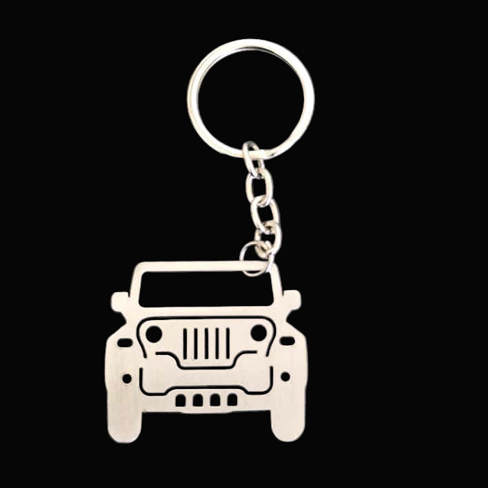 Name Engravable Metal Silver Keyring – THAR Logo
