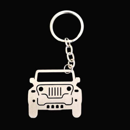 Name Engravable Metal Silver Keyring – THAR Logo