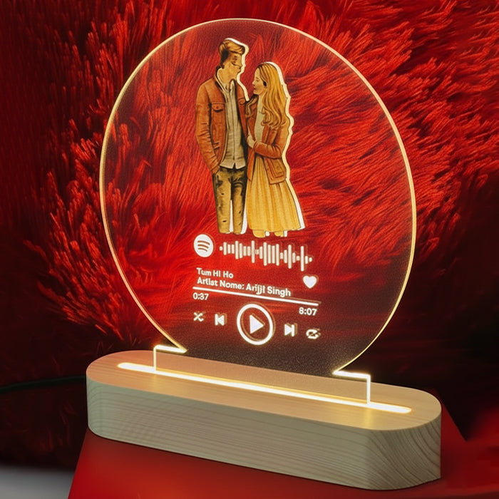 Personalized Name & Photo Couple LED Table Lamp | Customized Photo Night Light for Wedding, Anniversary & Valentine Gift | Romantic Home Décor Gift for Husband, Wife, Boyfriend & Girlfriend