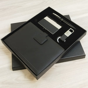 Personalized Diary Pen Keychain Cardholder 4-in-1 Gift Set Black - M1009