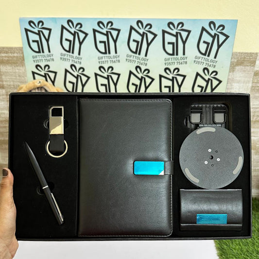 Customizable Professional Black 5-in-1 Diary Gift Set – M993