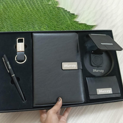 Customizable Professional Black 5-in-1 Diary Gift Set – M993