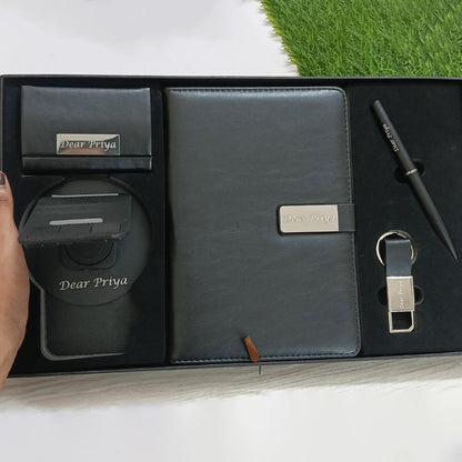 Customizable Professional Black 5-in-1 Diary Gift Set – M993
