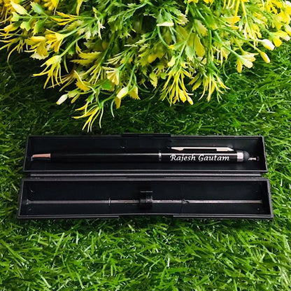 Slim Black & Silver Pen with Personalization – MP11209
