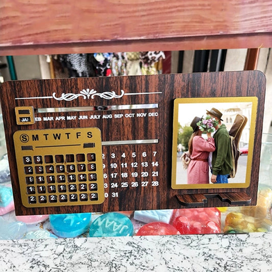 Photo Sublimation Forever Wooden Calendar with Mobile Stand – Personalized Gift