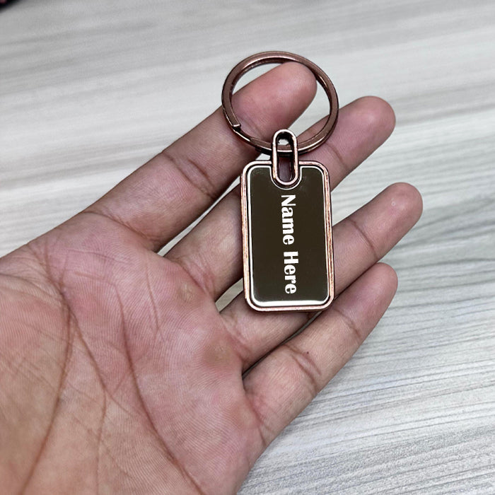 Personalized Double-Sided Metal Rectangle Keychain – M544