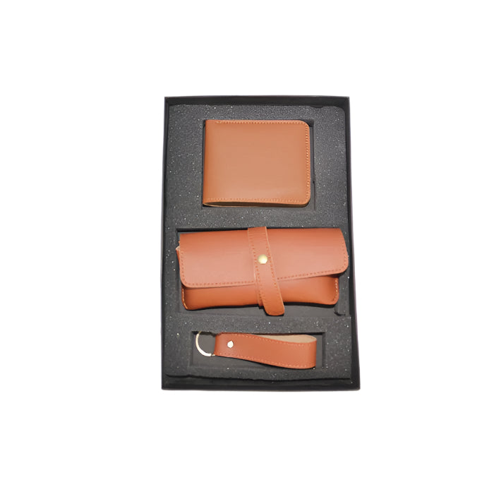 Men’s 3-in-1 Gift Set – Wallet, Goggles Cover & Keyring - Personalized with Name & Charm