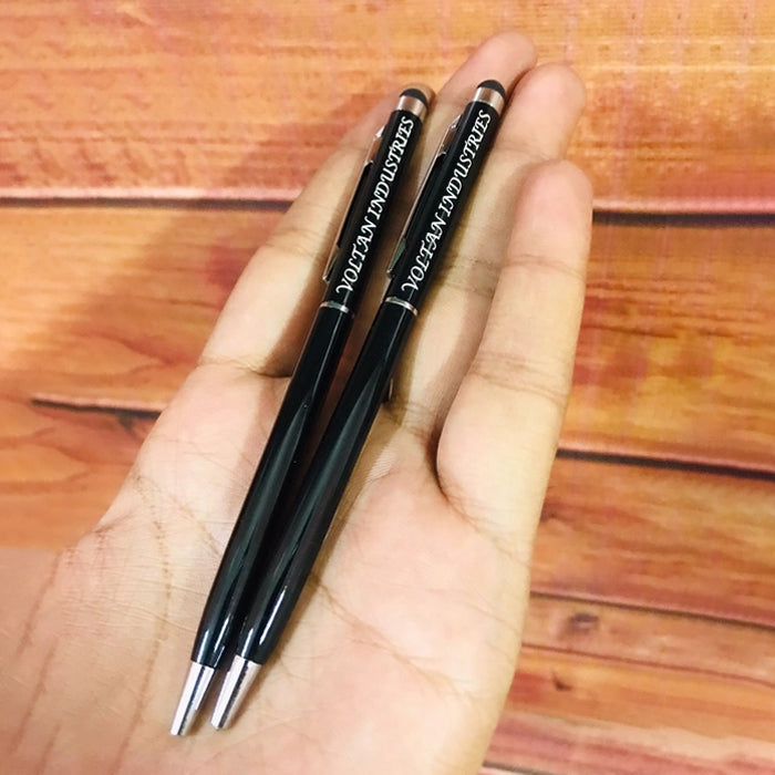 Slim Black & Silver Pen with Personalization – MP11209