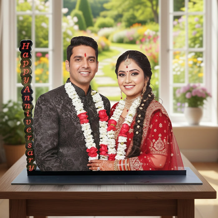 Personalized Couple Photo Frame Gift for Anniversary, Birthday & Wedding | Customized Valentine’s Day Photo Framer for Husband, Wife, Boyfriend & Girlfriend Size (9.5x8.5 inch) — view 2