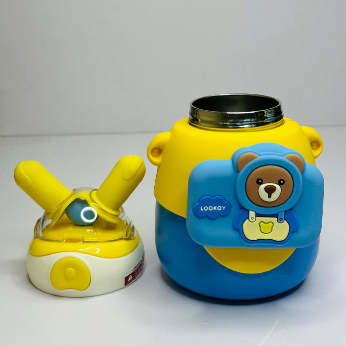 Personalized 550ml Rabbit Kids Water Bottle with Sipper – Cute Cartoon Anti-Leak Design (LK22204)