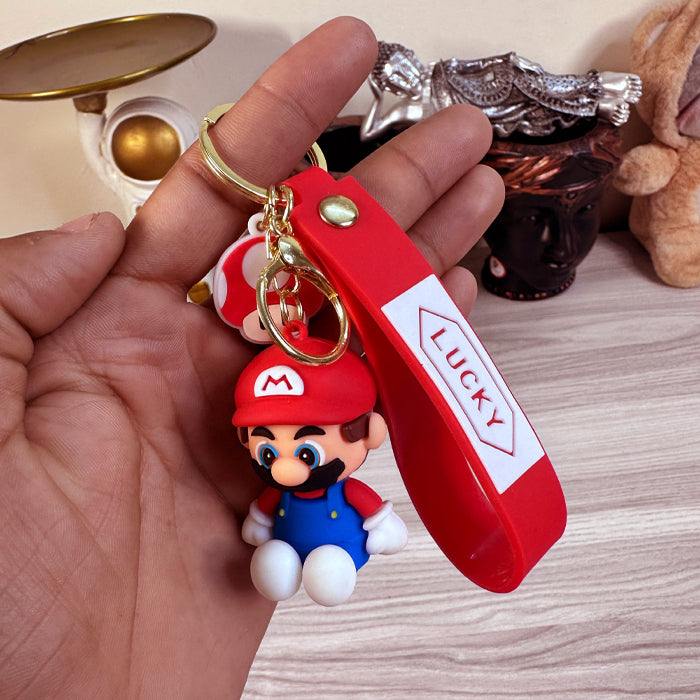 Cute Silicone Super Mario Keychain Ring – Fun Gift for Kids, Boys & Girls (Random Color)