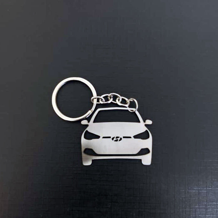 Name Engravable Metal Silver Keyring – HYUNDAI Car Logo