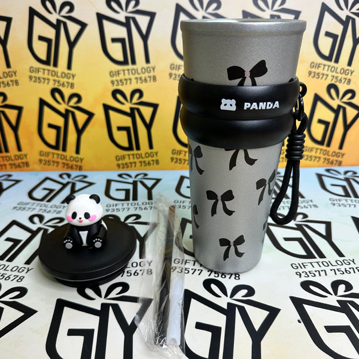 Personalized Panda Stainless Steel Water Bottle – 700ml Leak-Proof Insulated Tumbler with Straw for Travel, Gym & Office