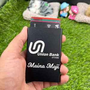 Personalized Metallic Pop-Up Card Holder – Sleek & Stylish