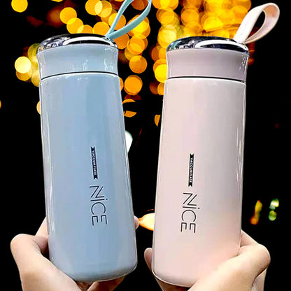 Nice 400ml BPA-Free Water Bottle with Glass Inner Liner & Plastic Outer Shell – Portable, Multicolor Bottle for School, Gym, Home & Office – Unisex Handheld Design (Pack Of 4 Pcs)