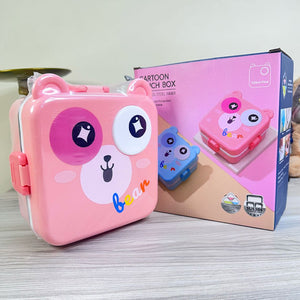 Personalized Cartoon Bean Kids Double-Layer Leakproof Stainless Steel Bento Lunch Box (6654)