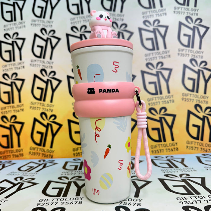 Personalized Panda Stainless Steel Water Bottle – 700ml Leak-Proof Insulated Tumbler with Straw for Travel, Gym & Office
