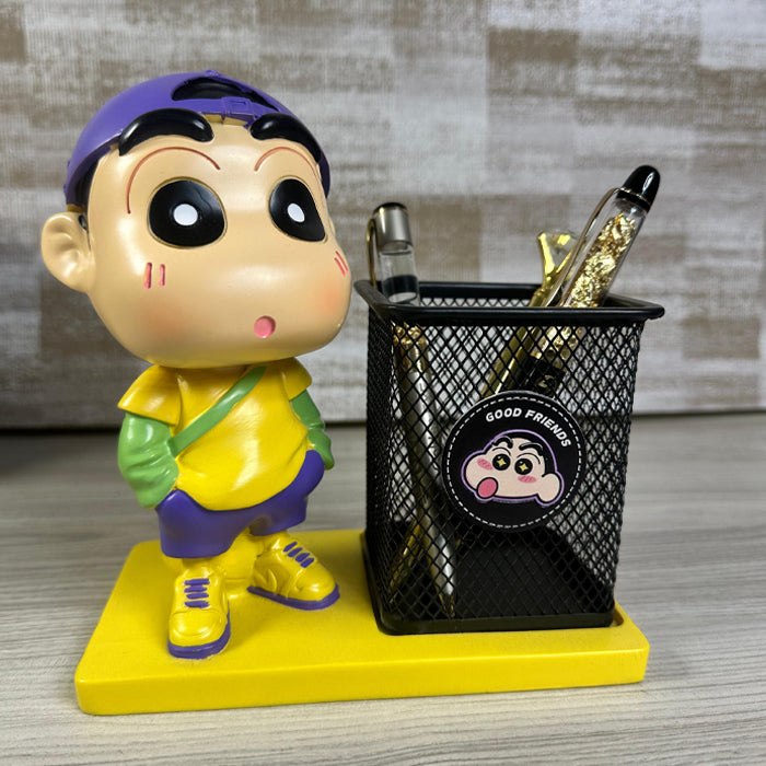 Shinchan Style Metal Pen Holder – Engraved with Your Name — view 1