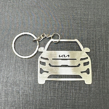 Name Engravable Metal Silver Keyring – KIA Car Logo