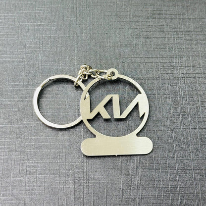 Name Engravable Metal Silver Keyring – KIA Logo