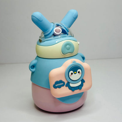 Personalized 550ml Rabbit Kids Water Bottle with Sipper – Cute Cartoon Anti-Leak Design (LK22204)