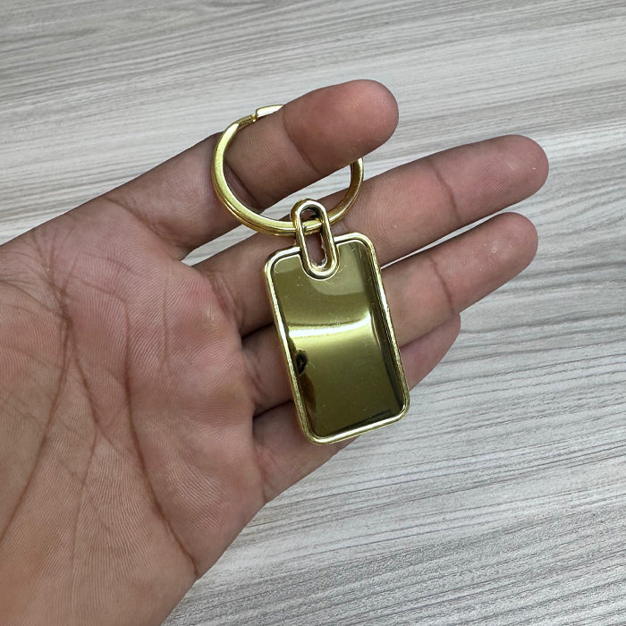 Personalized Double-Sided Metal Rectangle Keychain – M544