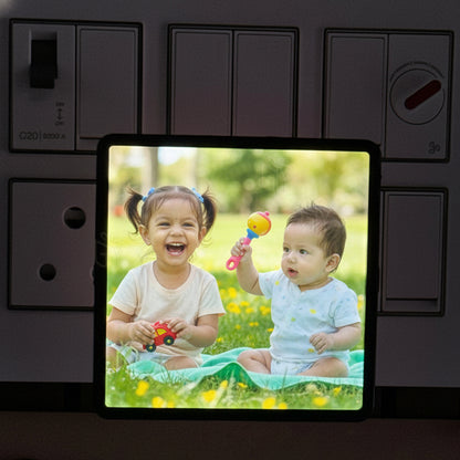 Personalized Night LED Lamp with Customized Photo & Text | Plastic Night Light | Plug-in AC Powered | Custom Gift for Birthday, Anniversary, Home Décor & All Occasions Gift