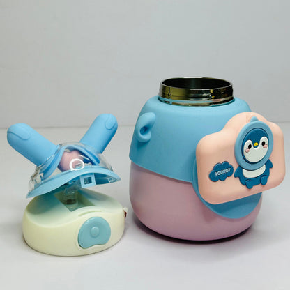 Personalized 550ml Rabbit Kids Water Bottle with Sipper – Cute Cartoon Anti-Leak Design (LK22204)