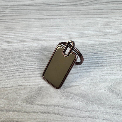 Personalized Double-Sided Metal Rectangle Keychain – M544