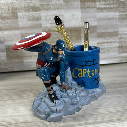 Captain America Pen Holder – Avengers Desk Decor for Superhero Fans