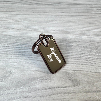 Personalized Double-Sided Metal Rectangle Keychain – M544