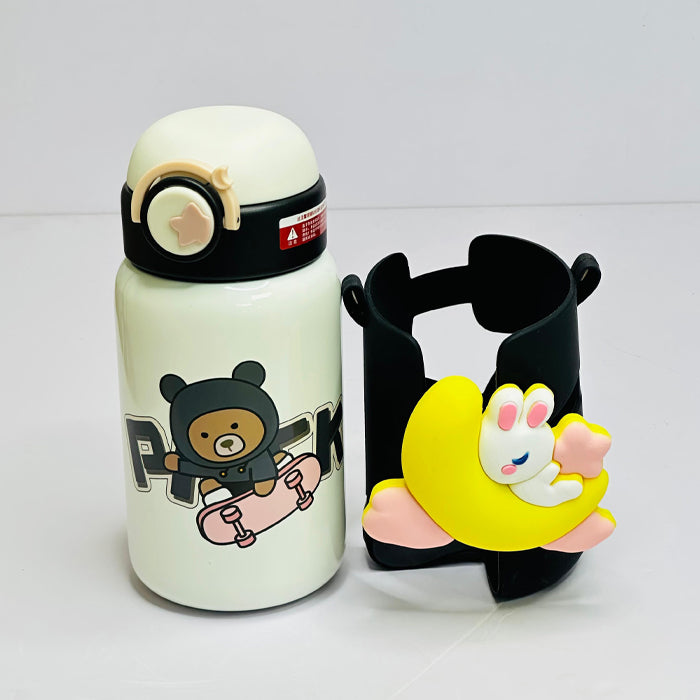 Personalized 500ml Moon Design Insulated Stainless Steel Water Bottle with Strap – Double Wall, School & Travel - (LK22202)