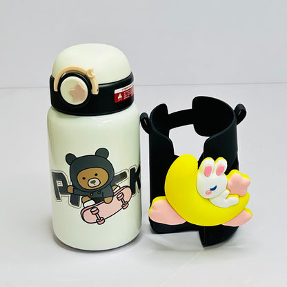 Personalized 500ml Moon Design Insulated Stainless Steel Water Bottle with Strap – Double Wall, School & Travel - (LK22202)