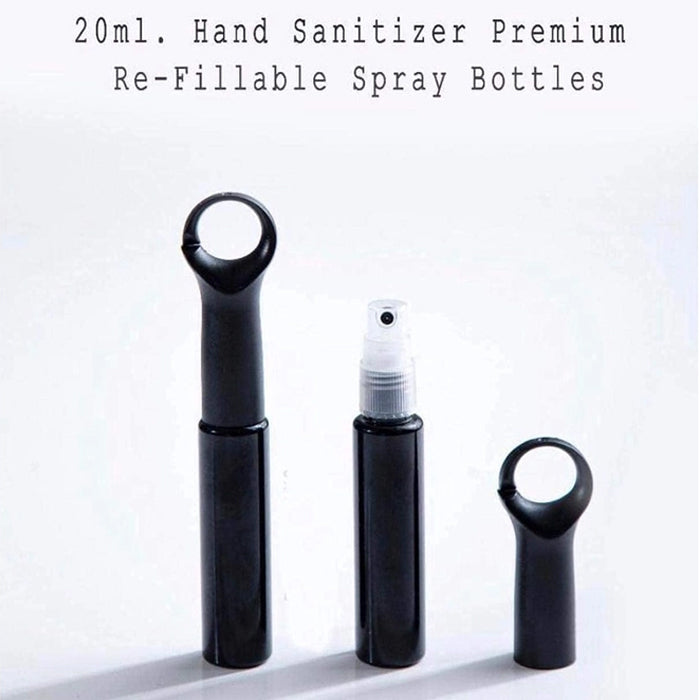 Personalized 20ml Hook Sanitizer Spray Bottles – Black (Set of 5)