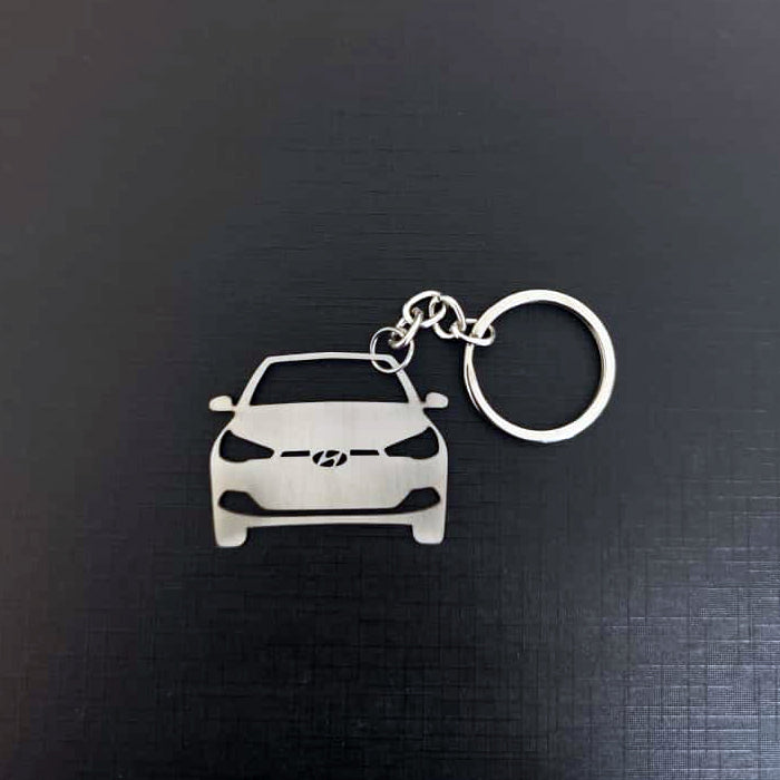 Name Engravable Metal Silver Keyring – HYUNDAI Car Logo