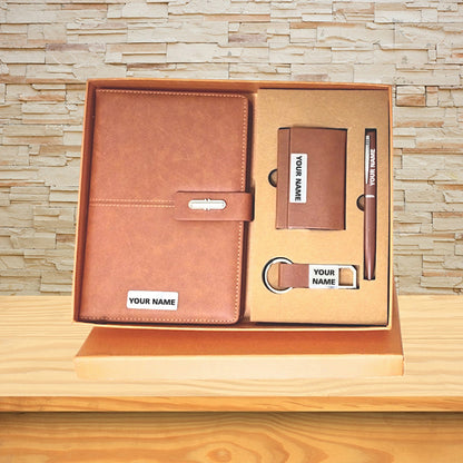 Personalized Diary Brown 4in1 Set  M1041