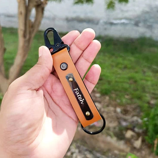 Personalized Stylish Leather Keyring with Sturdy Metal Hook