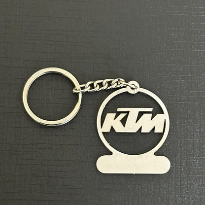 Name Engravable Metal Silver Keyring – KTM Logo