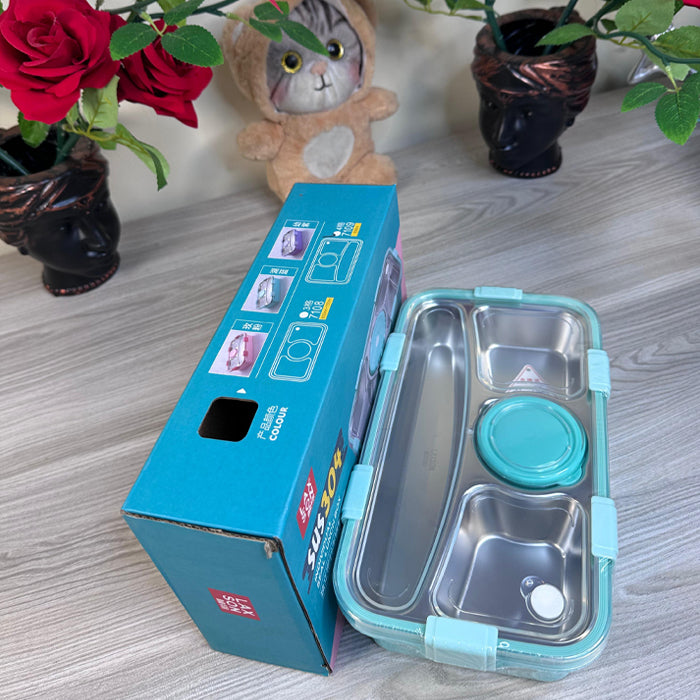 Personalized Engraved Stainless Steel Bento Lunch Box with Bowl – Durable & Leakproof (7109)