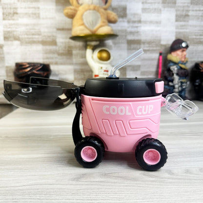 🚗 Cool Cup Car Water Bottle – 550ml with Straw for Kids 🧃